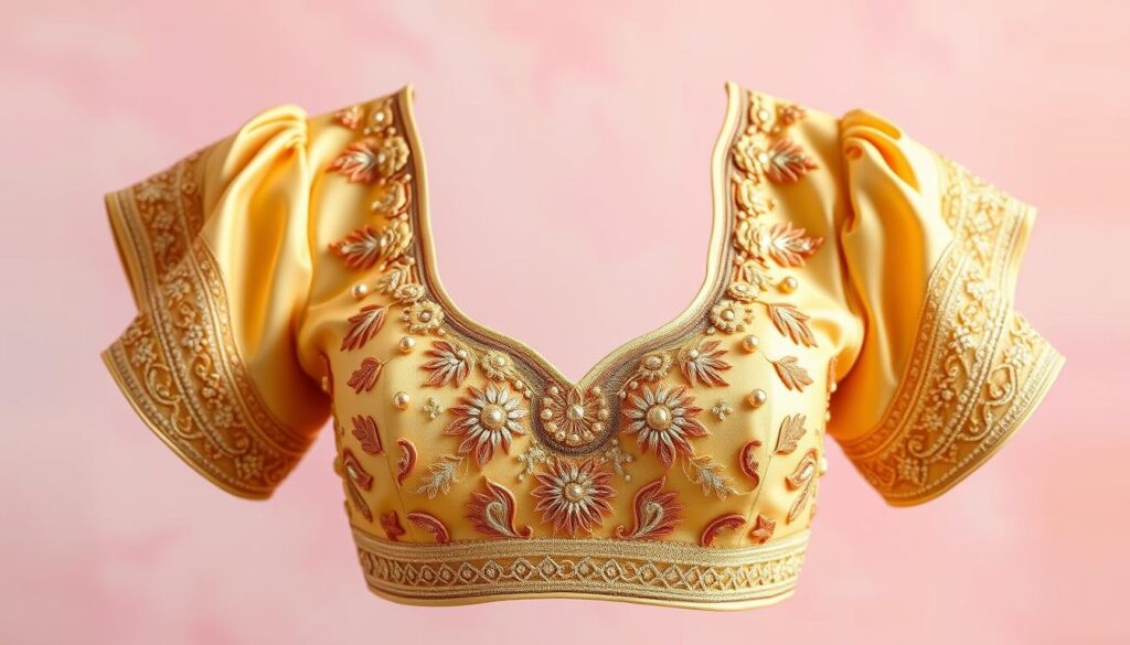 Fashionable Golden Blouse Designs to Elevate Your Style