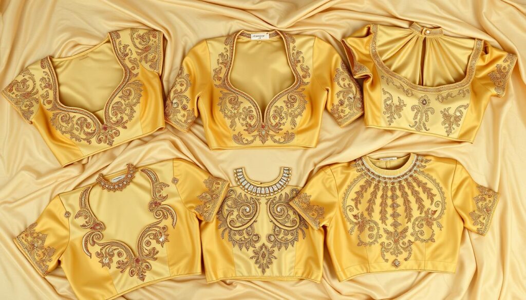 Fashionable Golden Blouse Designs to Elevate Your Style